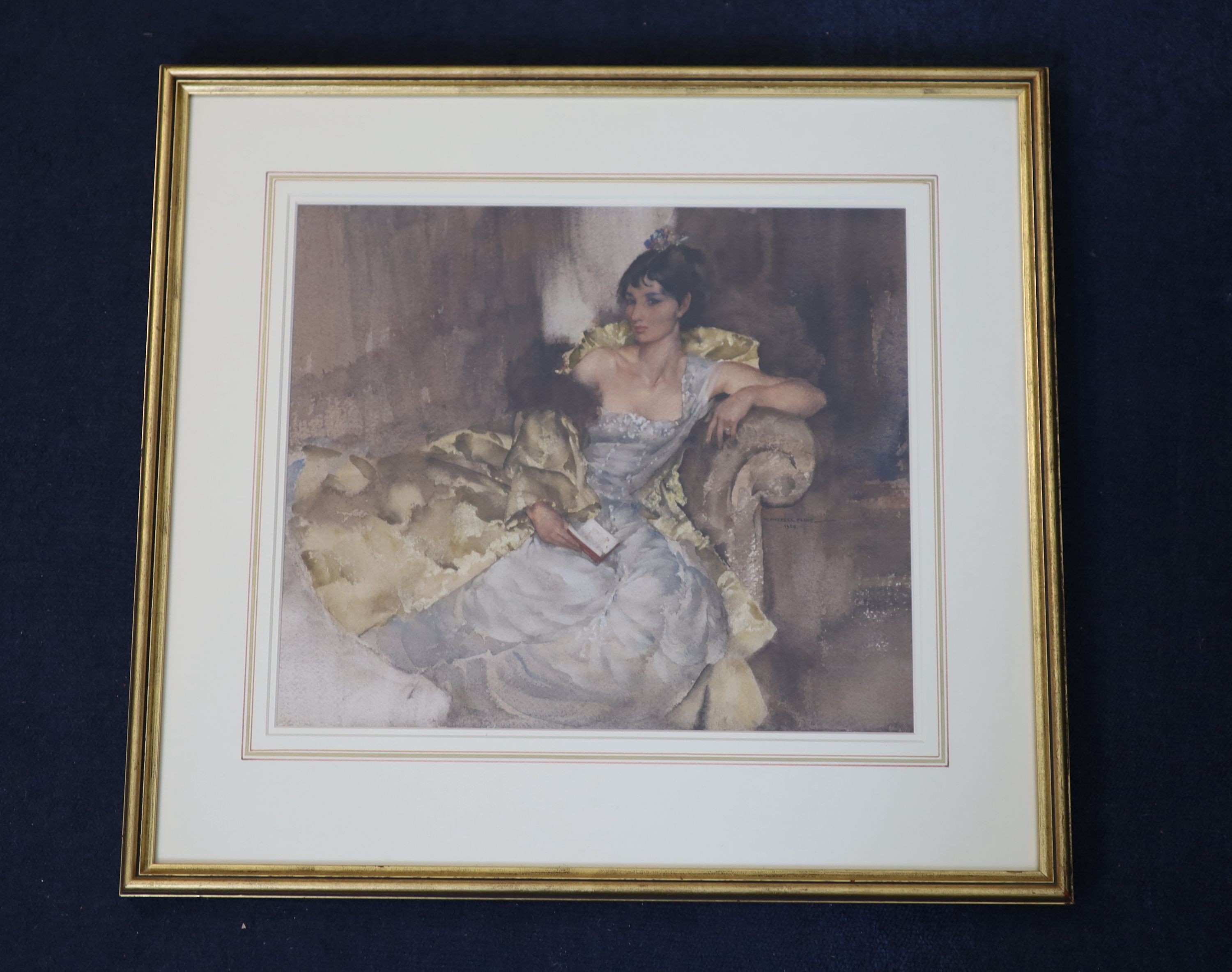 Sir William Russell Flint (1880-1969), Portrait of Cecilia, watercolour, 33 x 39cm